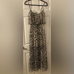 Black and a white Patterned Maxi Dress